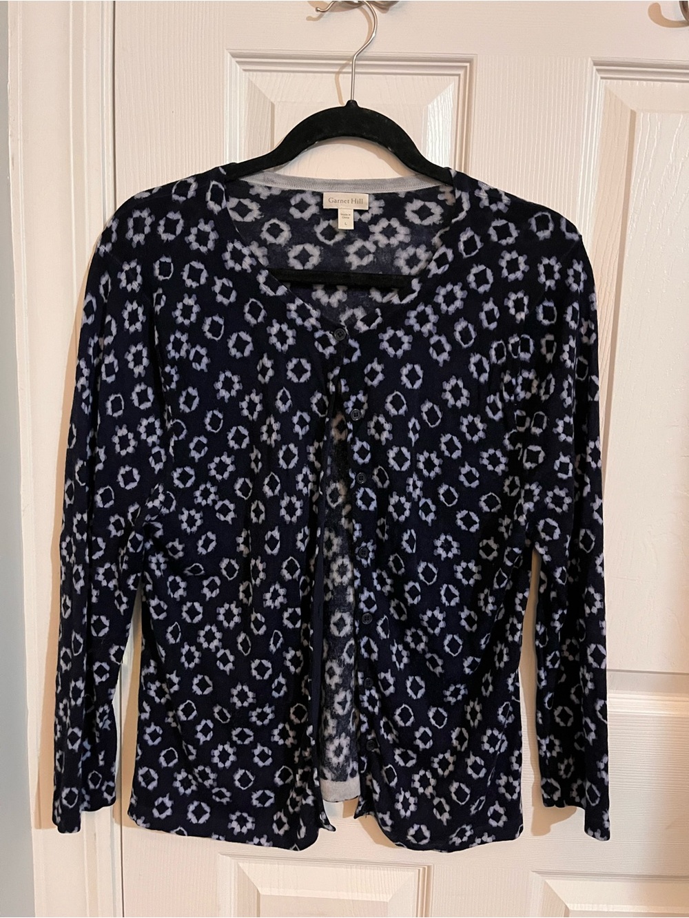 Navy & White Cardigan